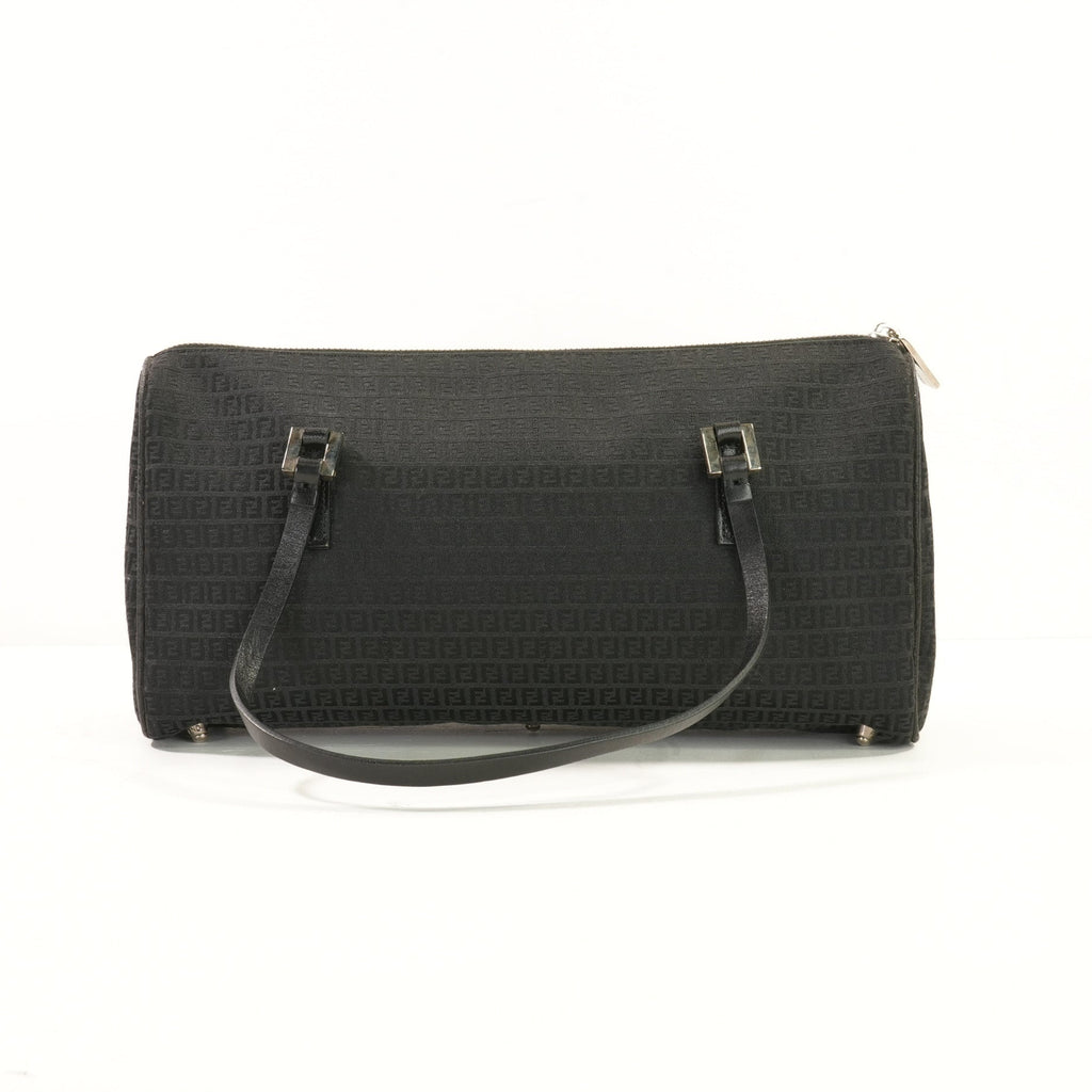 Fendi Black Canvas Monogram Weekender Shoulder Bag