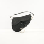 Christian Dior Monogram Black Diorissimo Canvas Saddle Bag (dust bag)