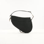 Christian Dior Monogram Black Diorissimo Canvas Saddle Bag (dust bag)