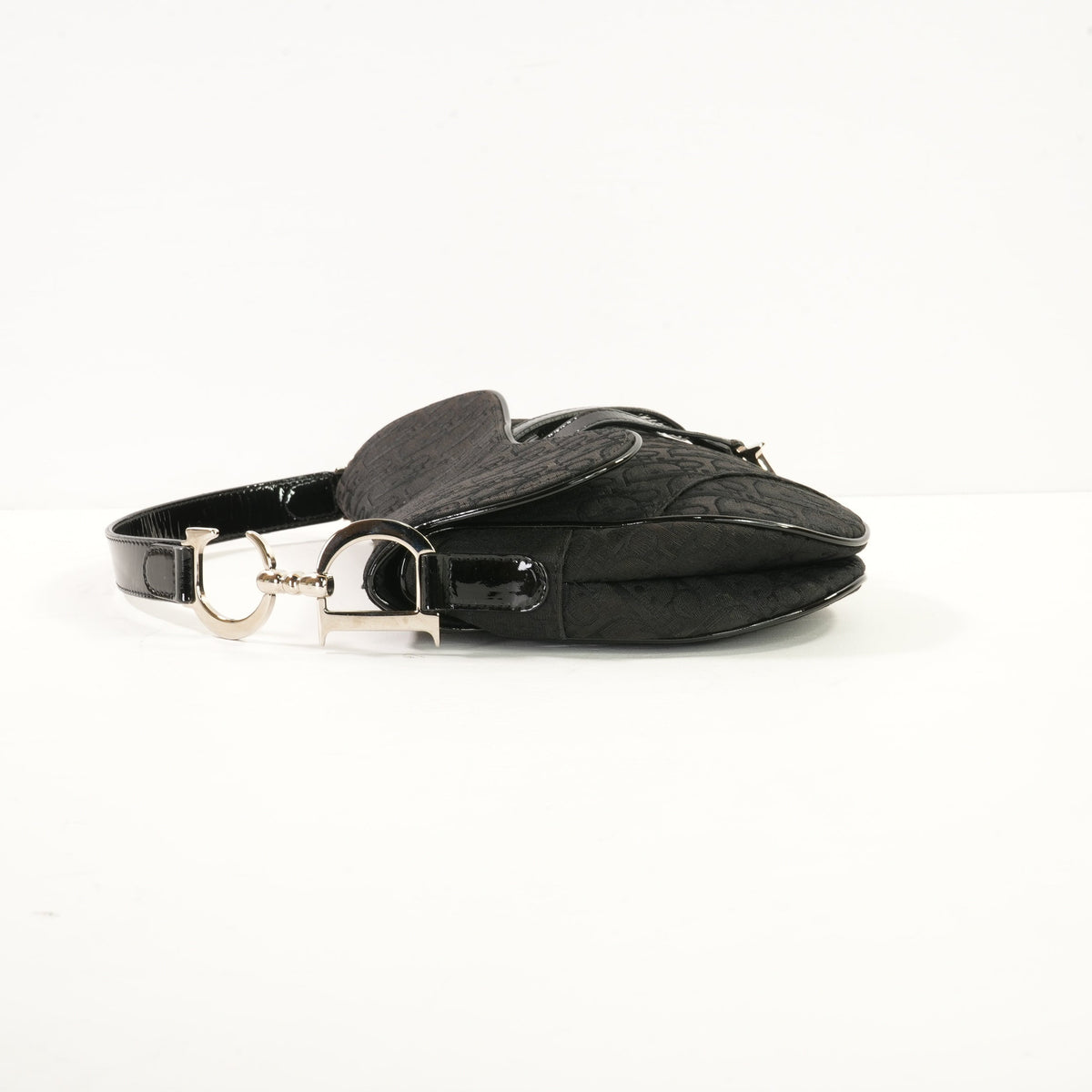 Christian Dior Monogram Black Diorissimo Canvas Saddle Bag (dust bag)