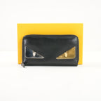 Fendi Monster (Bag Bugs) Around-Zip Long Wallet in Black Leather (Box)