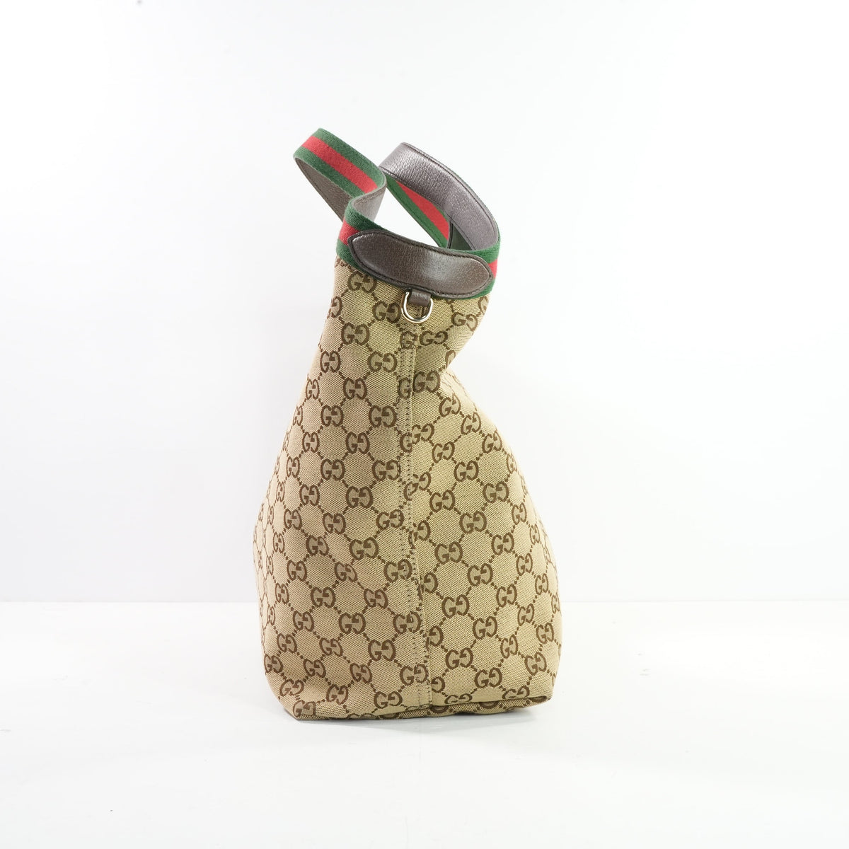 Gucci Brown And Beige GG Canvas Giglio Large Tote Bag Full Set