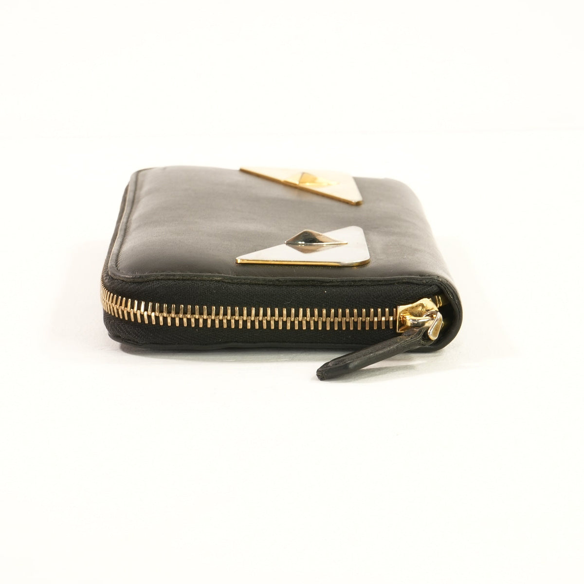 Fendi Monster (Bag Bugs) Around-Zip Long Wallet in Black Leather (Box)