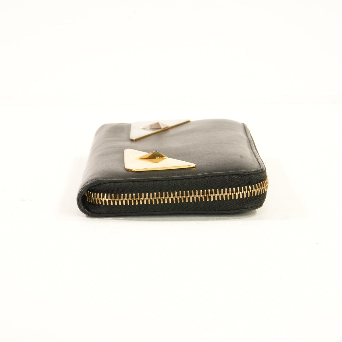 Fendi Monster (Bag Bugs) Around-Zip Long Wallet in Black Leather (Box)