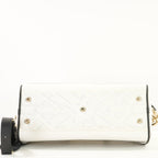 Christian Dior Vibe Bowling Bag in White & Black Leather