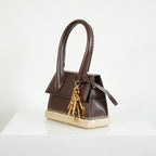 Jacquemus Brown Leather Le Chiquitol Moyen Cordao Top Handle