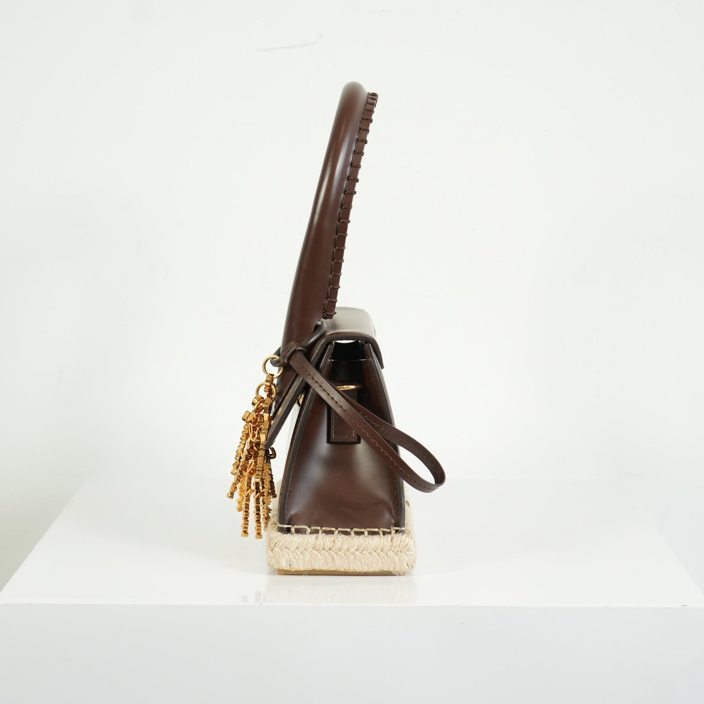 Jacquemus Brown Leather Le Chiquitol Moyen Cordao Top Handle