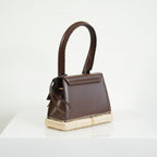 Jacquemus Brown Leather Le Chiquitol Moyen Cordao Top Handle