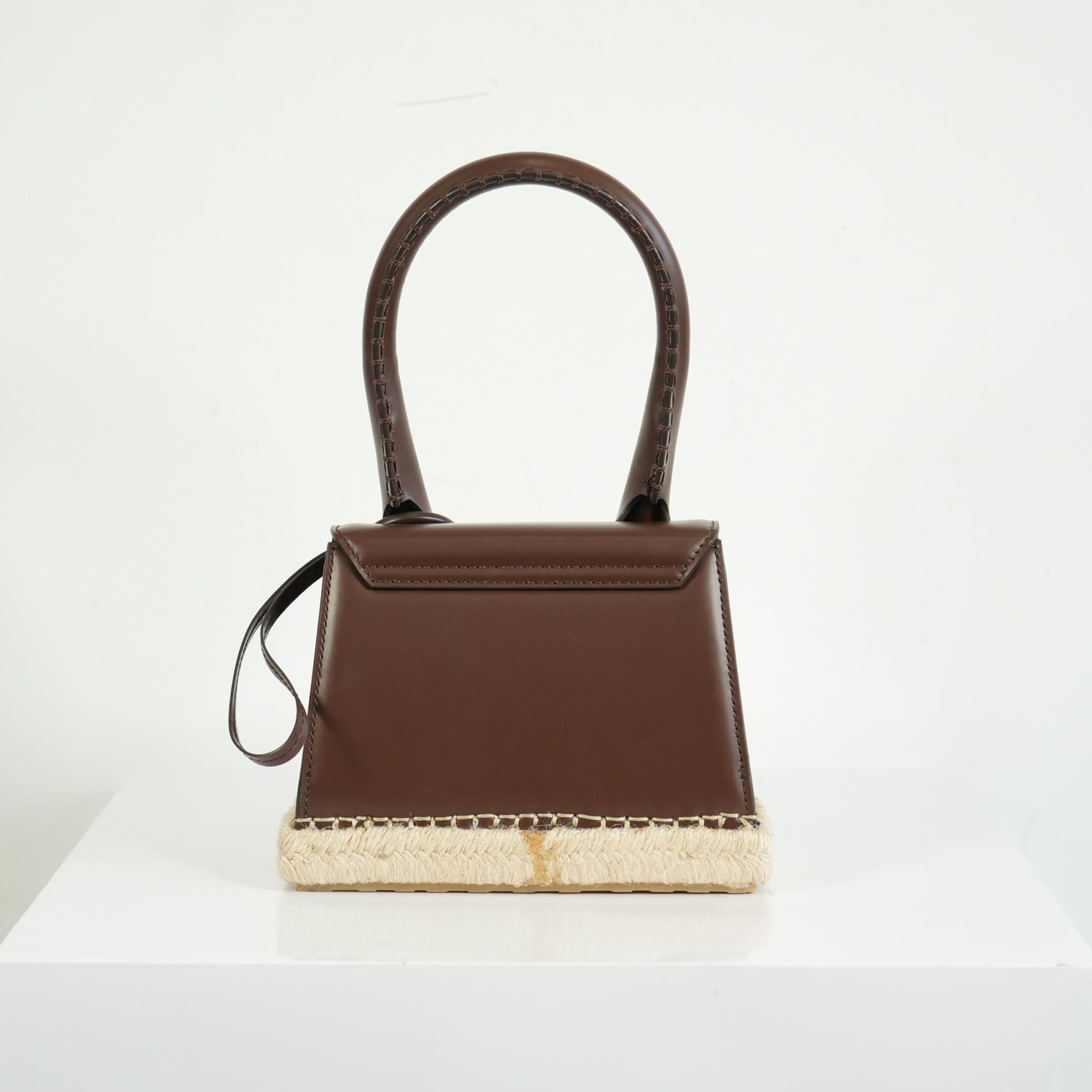Jacquemus Brown Leather Le Chiquitol Moyen Cordao Top Handle