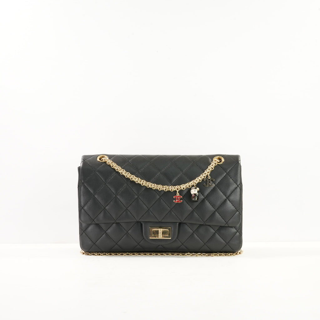 Chanel 2010 "Paris Shanghai" Metiers d'Art China Doll 2.55 Reissue Flap Bag in Black Lambskin