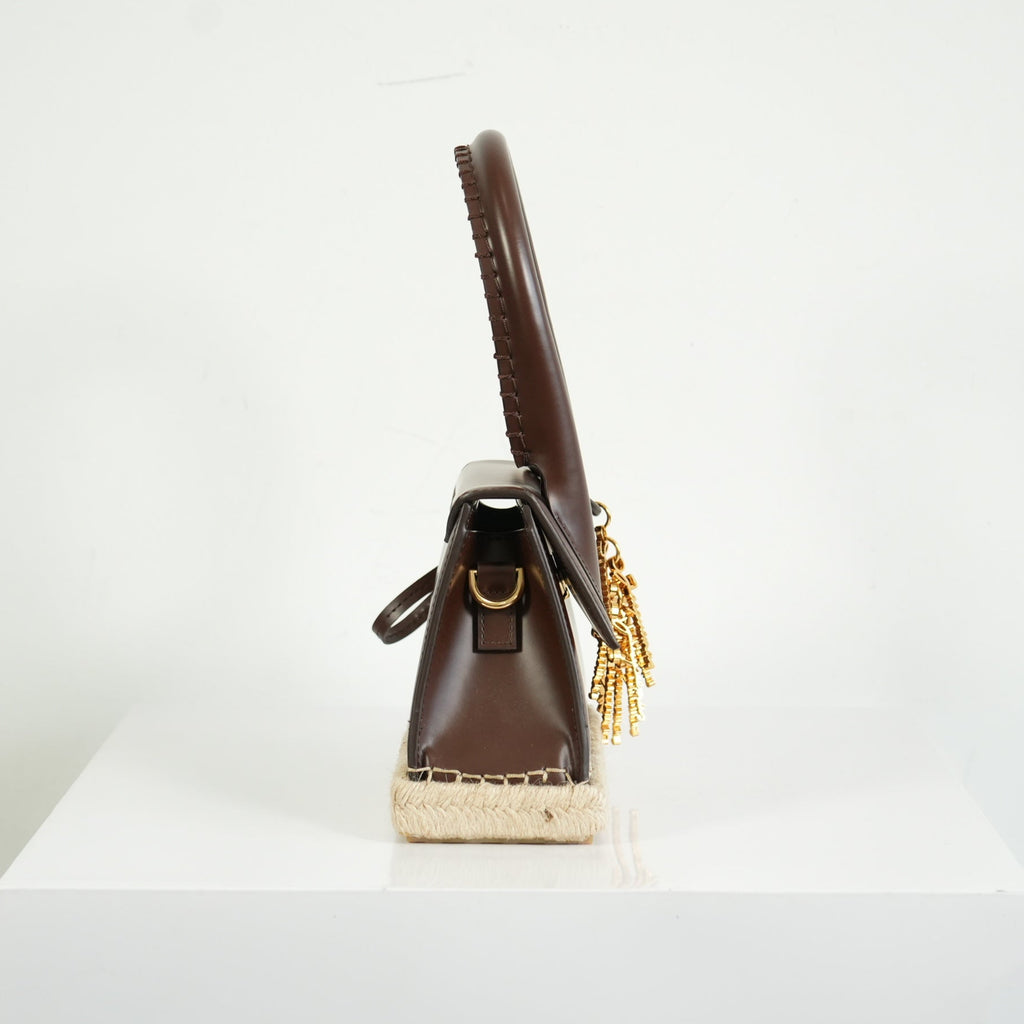 Jacquemus Brown Leather Le Chiquitol Moyen Cordao Top Handle