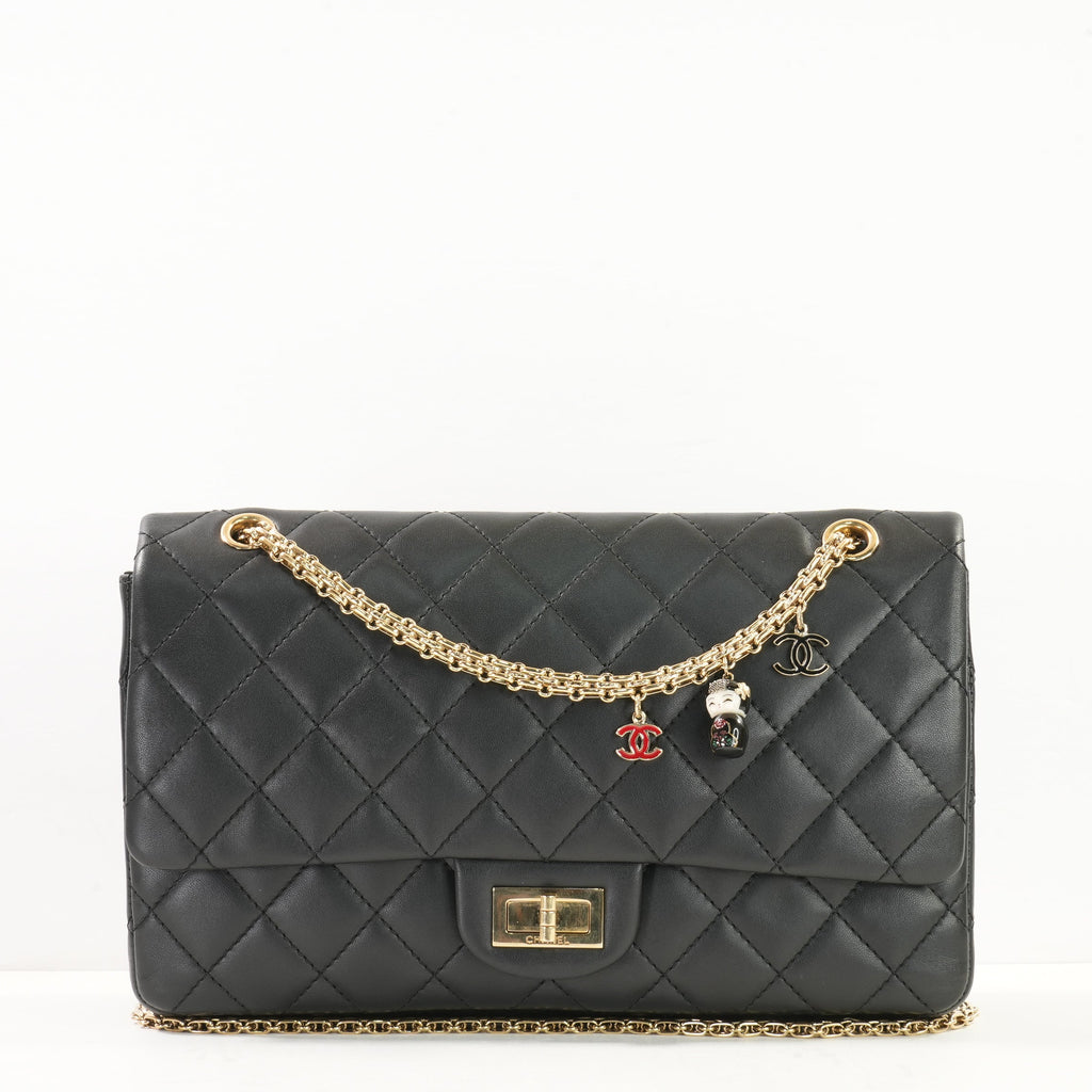 Chanel 2010 "Paris Shanghai" Metiers d'Art China Doll 2.55 Reissue Flap Bag in Black Lambskin