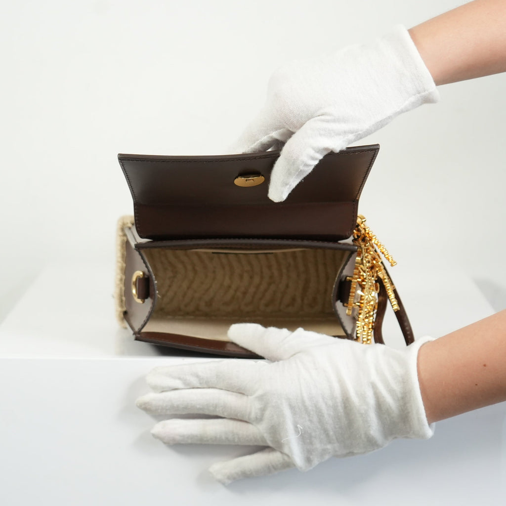 Jacquemus Brown Leather Le Chiquitol Moyen Cordao Top Handle
