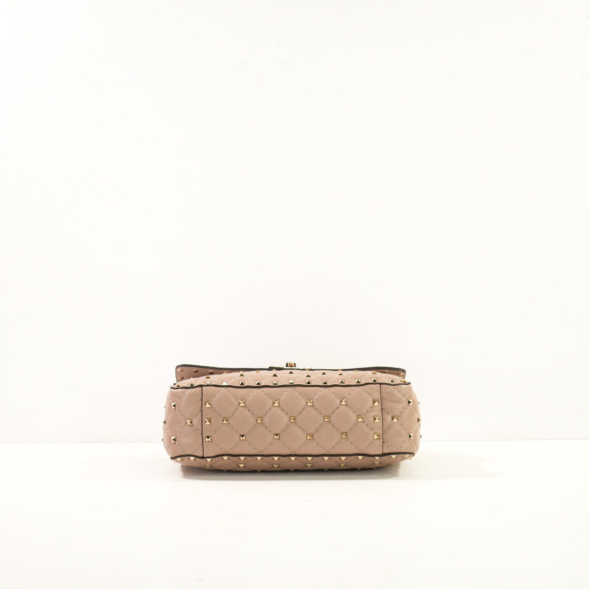 Valentino Garavani Rockstud Spike Shoulder Bag in Biege Spiked Leather