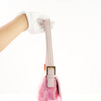 Fendi Pink Sequin Baguette in Pink Iridescent Sequins w/ Snakeskin Trim