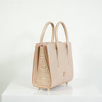 Christian Louboutin Paloa Mini Studded Leather Tote Bag in the Leche Colorway