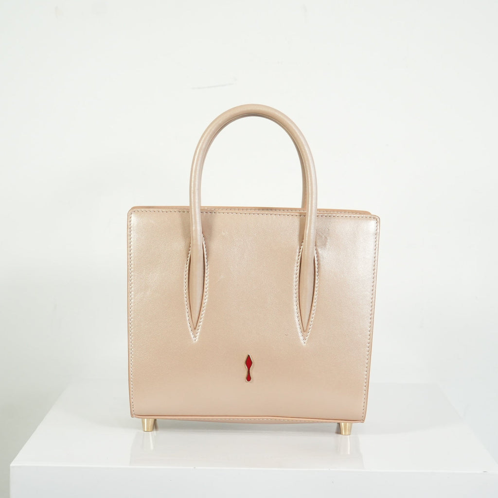 Christian Louboutin Paloa Mini Studded Leather Tote Bag in the Leche Colorway
