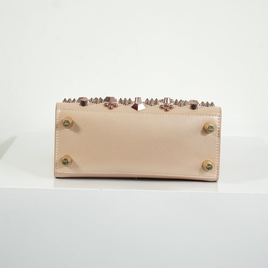 Christian Louboutin Paloa Mini Studded Leather Tote Bag in the Leche Colorway