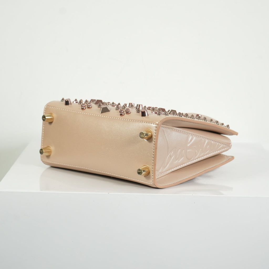 Christian Louboutin Paloa Mini Studded Leather Tote Bag in the Leche Colorway