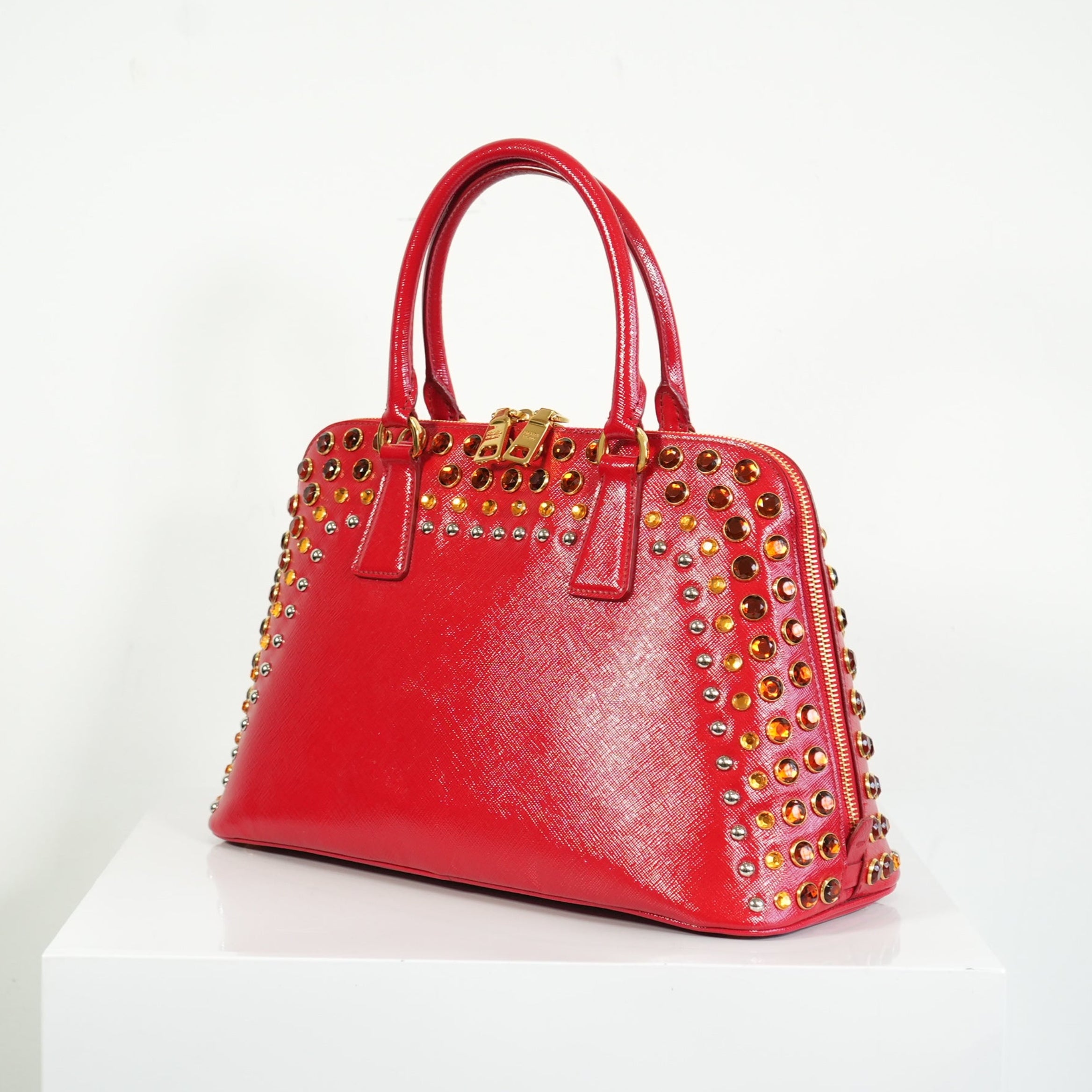 Prada Red Studded Bag