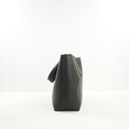 Burberry Black Grainy Calfskin Haymarket Check Reversible Tote
