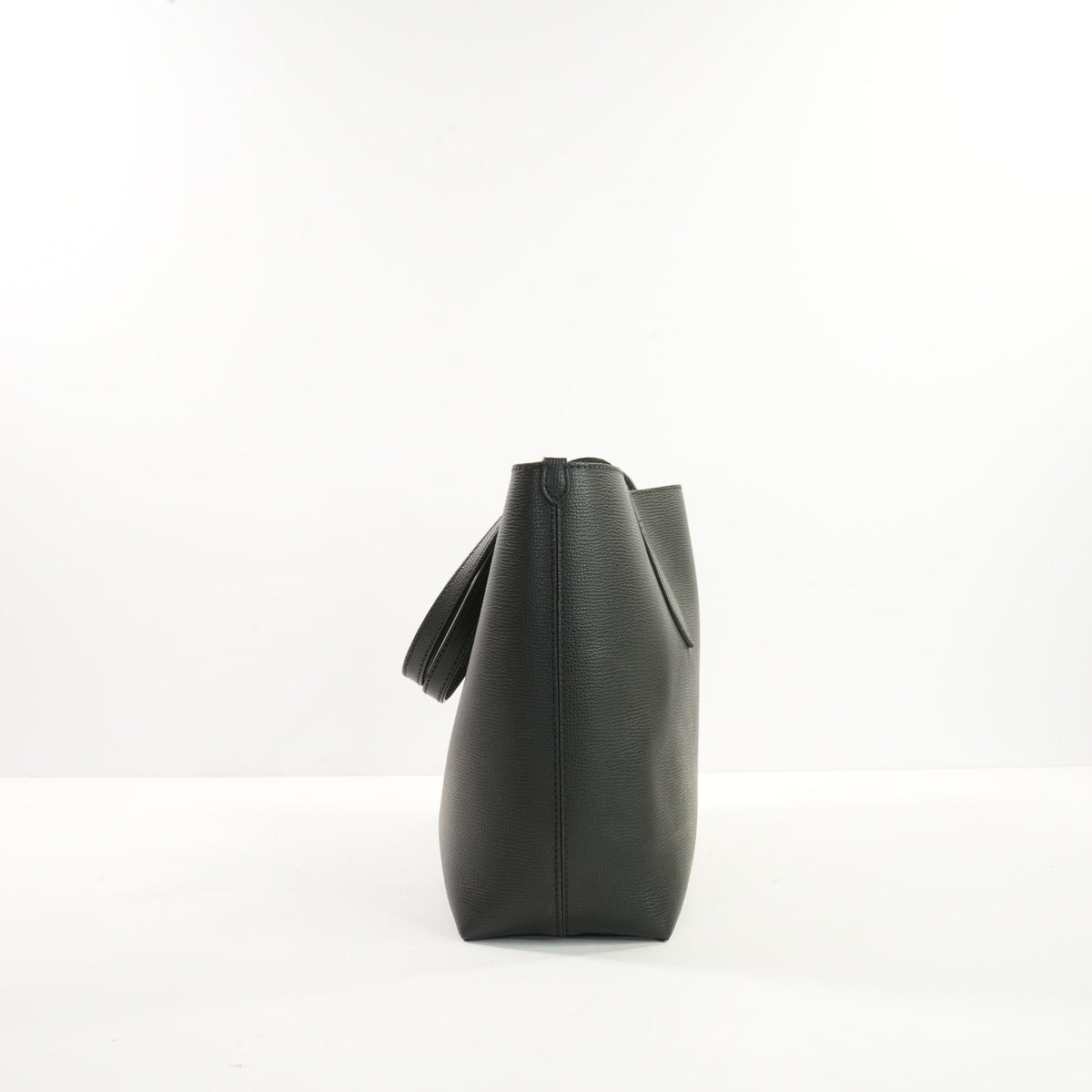 Burberry Black Grainy Calfskin Haymarket Check Reversible Tote