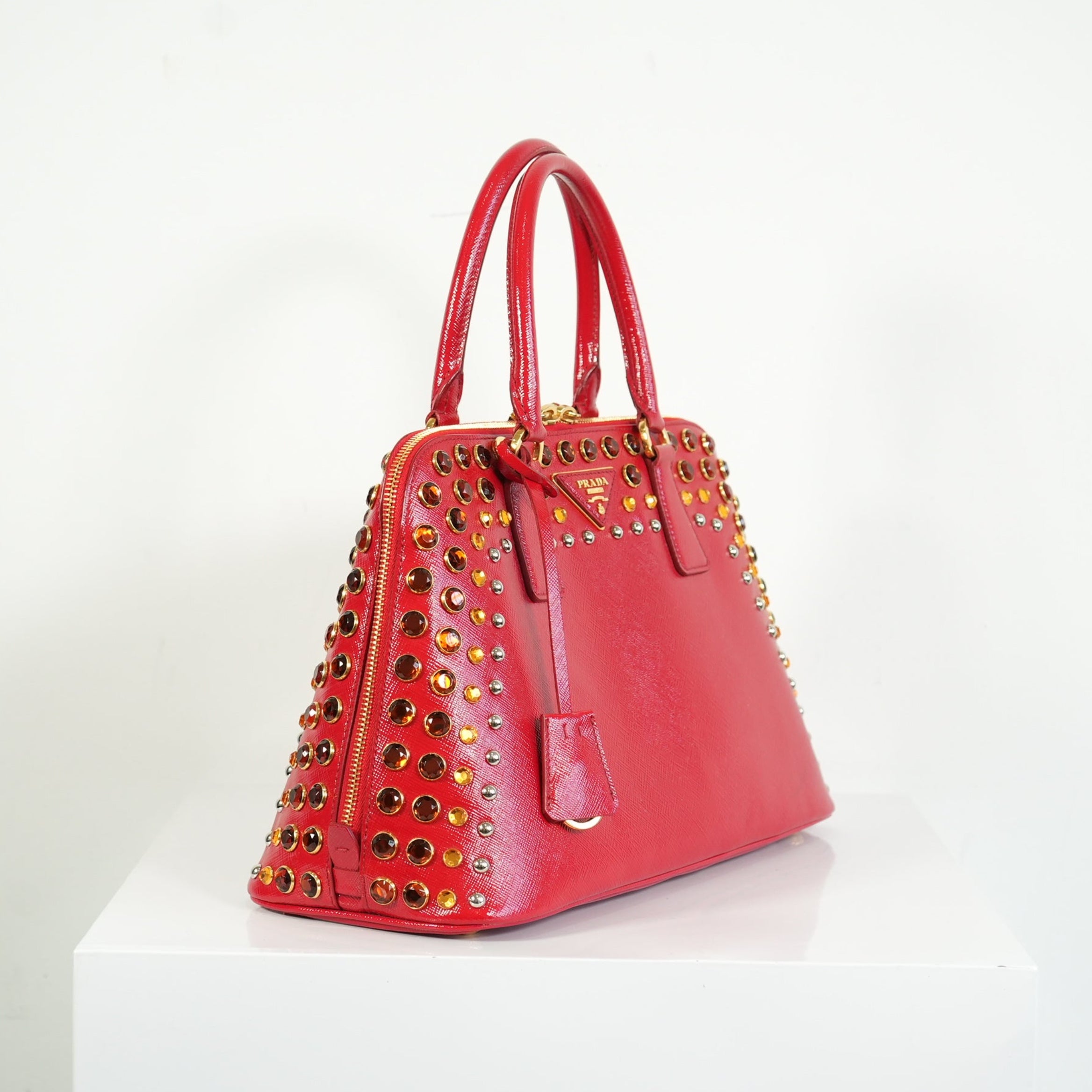 Prada Red Studded Bag