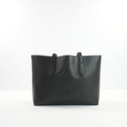 Burberry Black Grainy Calfskin Haymarket Check Reversible Tote