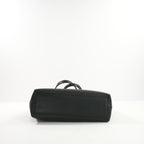Burberry Black Grainy Calfskin Haymarket Check Reversible Tote