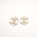 Chanel Hoop Earrings with Stones (w/ box)