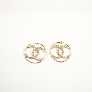 Chanel Hoop Earrings with Stones (w/ box)