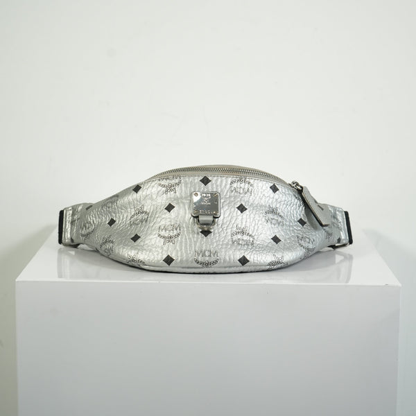 MCM Fursten Silver Belt Bag