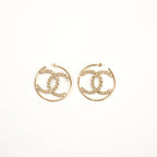 Chanel Hoop Earrings with Stones (w/ box)