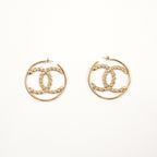 Chanel Hoop Earrings with Stones (w/ box)