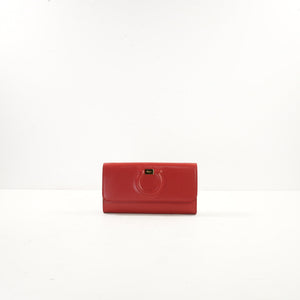 Salvatore Ferragamo Red Gancini Long Continental Wallet