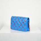 Louis Vuitton Red/Blue Lambskin Leather Pochette Coussin Full Set
