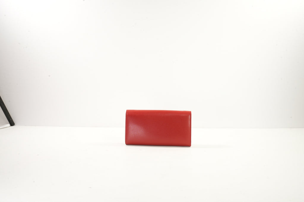 Salvatore Ferragamo Red Gancini Long Continental Wallet