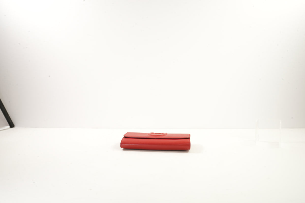Salvatore Ferragamo Red Gancini Long Continental Wallet