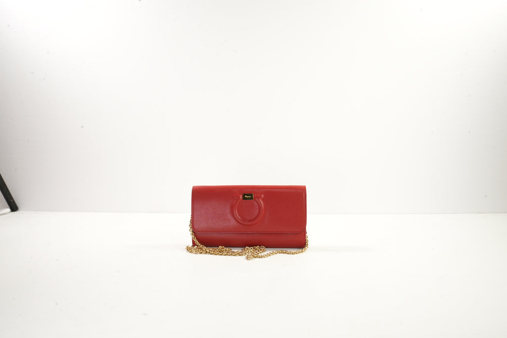 Salvatore Ferragamo Red Gancini Long Continental Wallet