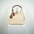 Louis Vuitton Caramel Hobo Creme Beige Mahina Perforated Calf Leather Bag FULL SET