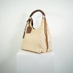 Louis Vuitton Caramel Hobo Creme Beige Mahina Perforated Calf Leather Bag FULL SET