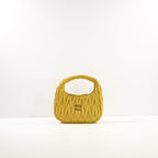 Miu Miu Yellow Wander Matelasse Nappa Leather Small Hobo Bag W/Strap