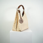 Louis Vuitton Caramel Hobo Creme Beige Mahina Perforated Calf Leather Bag FULL SET