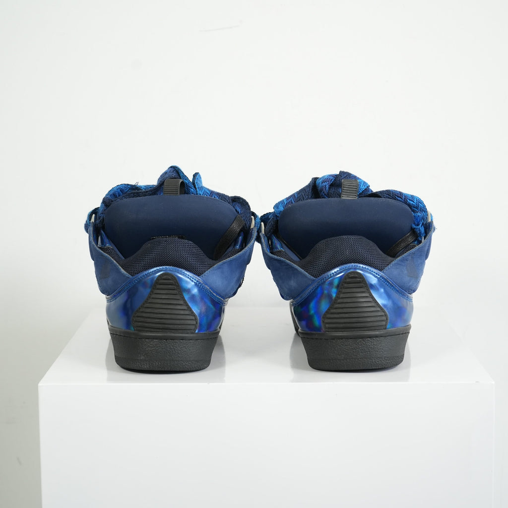 Lanvin Curb Blue Suede Sneakers Size 44