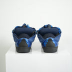 Lanvin Curb Blue Suede Sneakers Size 44