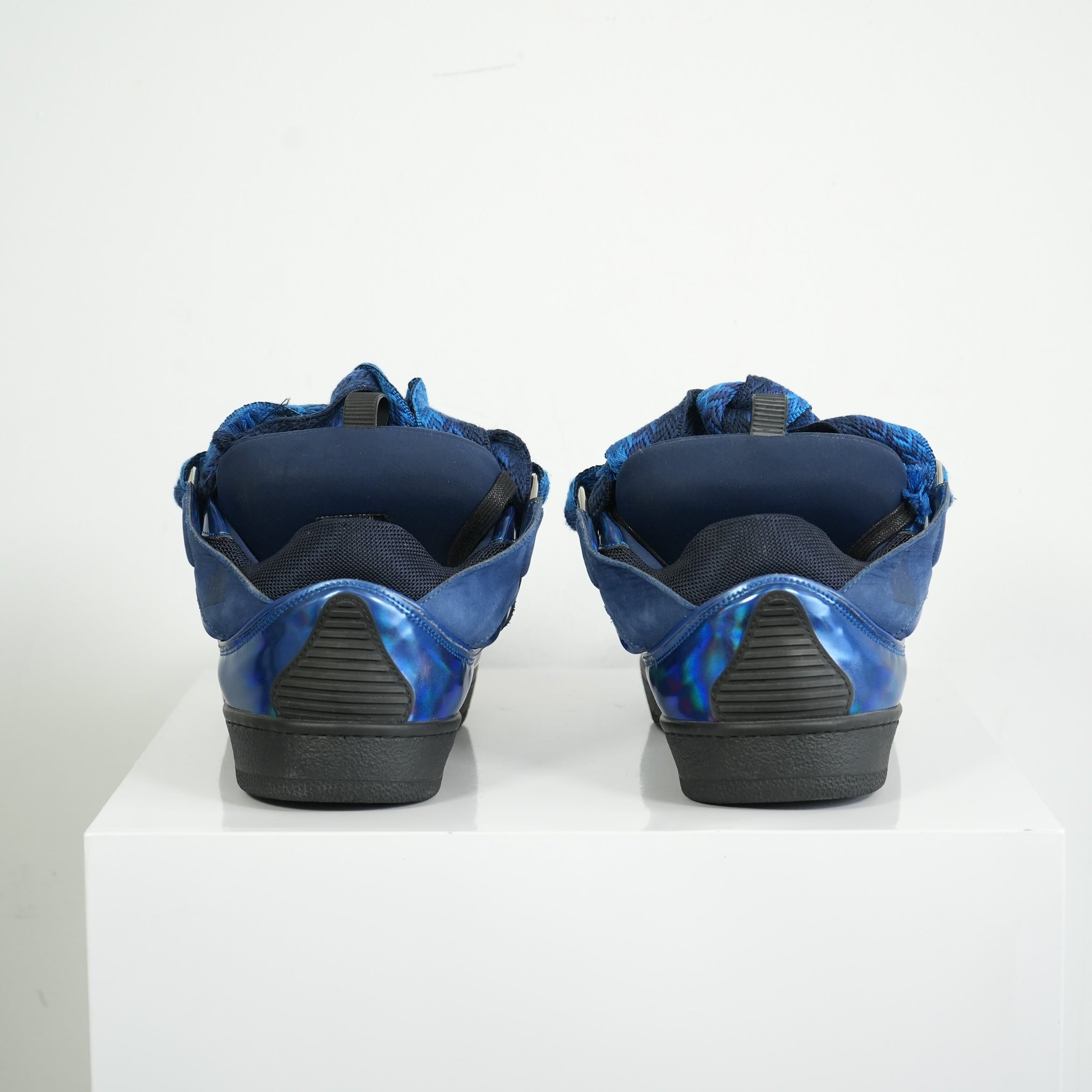Lanvin Curb Blue Suede Sneakers Size 44