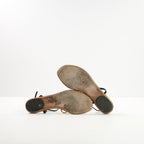 Black Gucci Velvet String Sandals 38 1/2 W/Dustbag