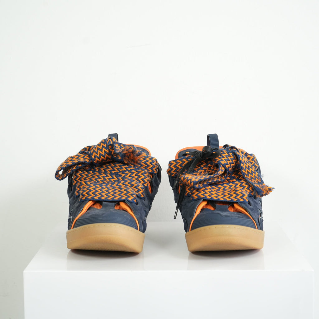 Lanvin x SSENSE Navy and Orange Sneakers Size 44