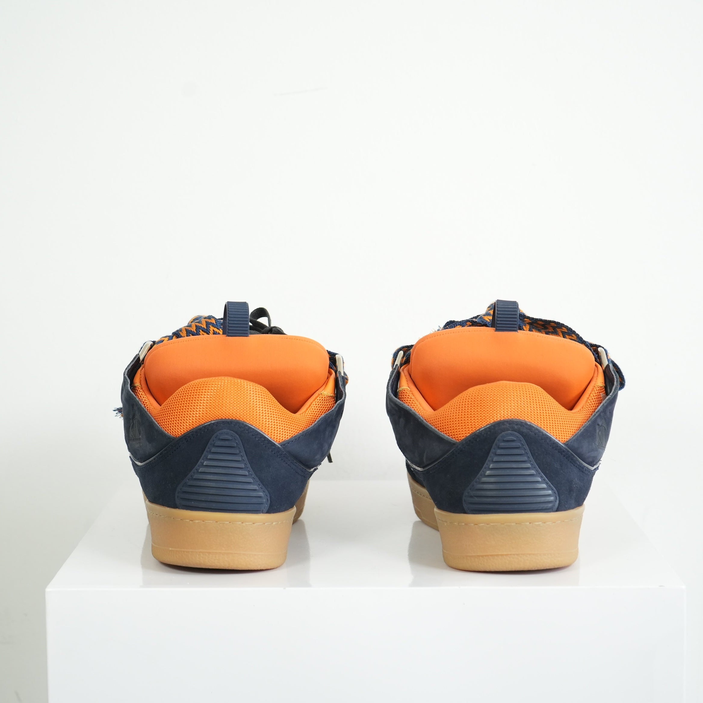 Lanvin x SSENSE Navy and Orange Sneakers Size 44