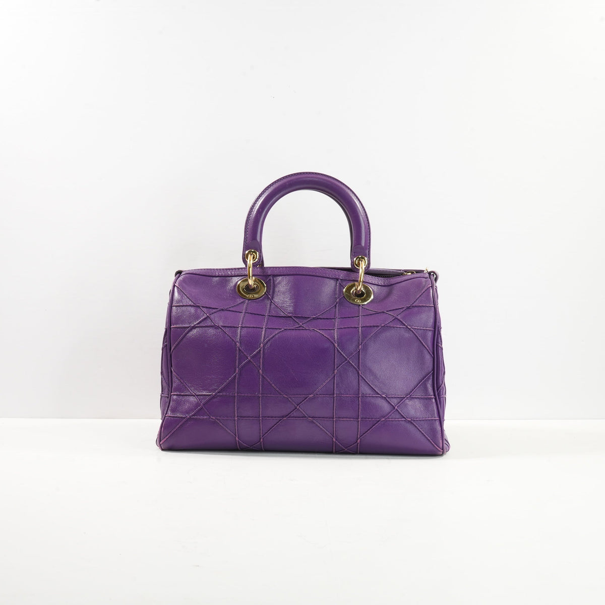 Christian Dior Purple Granville Boston Bag